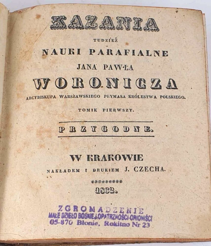 Woronicz - Kazania tudzież nauki parafialne